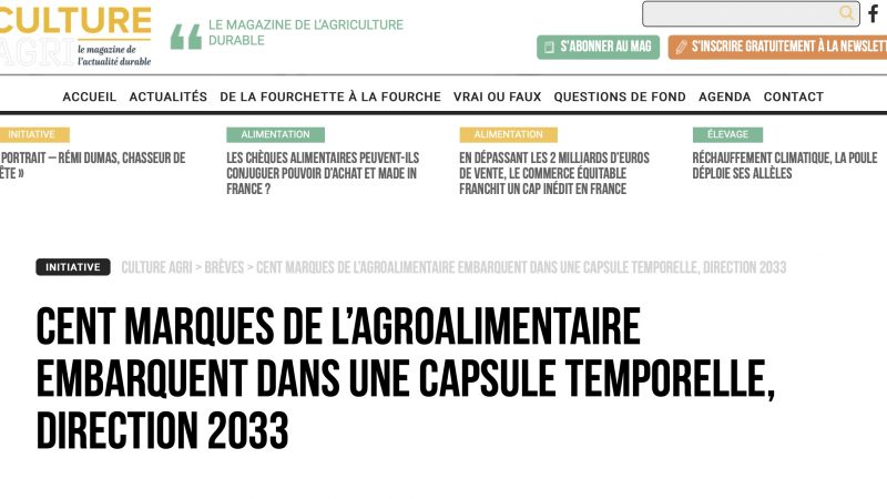 Cent marques de l’agroalimentaire embarquent dans une capsule temporelle, direction 2033