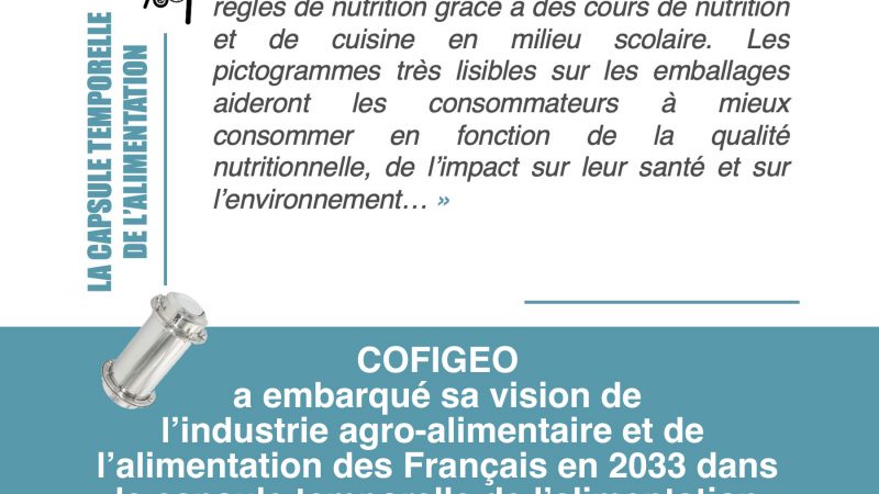 « En 2033, les enfants auront intégré les bonnes règles de nutrition grâce à des cours de nutrition et de cuisine en milieu scolaire » – COFIGEO