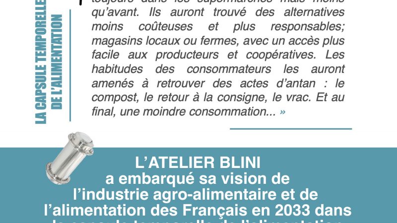 « En 2033, les consommateurs français iront toujours dans les supermarchés mais moins qu’avant. Ils auront trouvé des alternatives moins coûteuses et plus responsables » – L’ATELIER BLINI