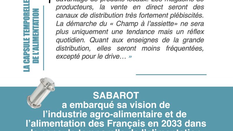 « En 2033, les Français consommeront davantage de produits locaux » – SABAROT