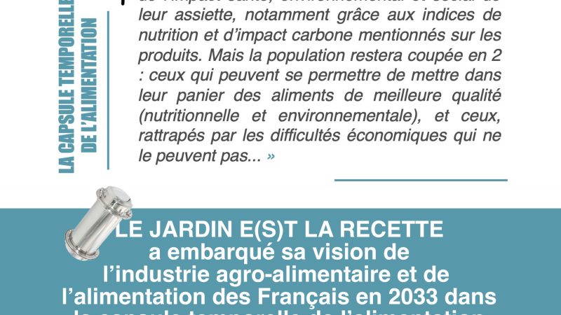 « En 2033, les Français auront pris conscience de l’impact santé, environnemental et social de leur assiette » – LE JARDIN E(S)T LA RECETTE