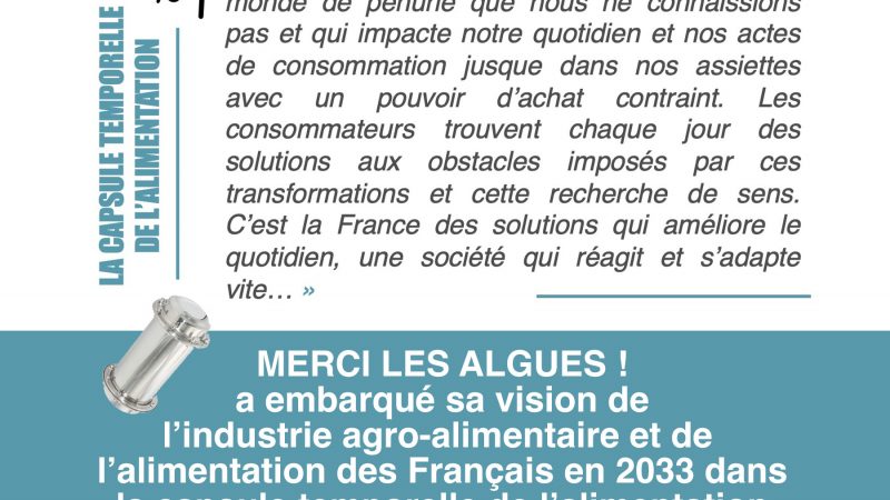 « En 2033, c’est la France des solutions qui améliore le quotidien » – MERCI LES ALGUES !